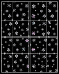 Winter Snowflake Scattered Black Rug