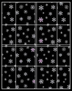 Winter Snowflake Scattered Black Rug