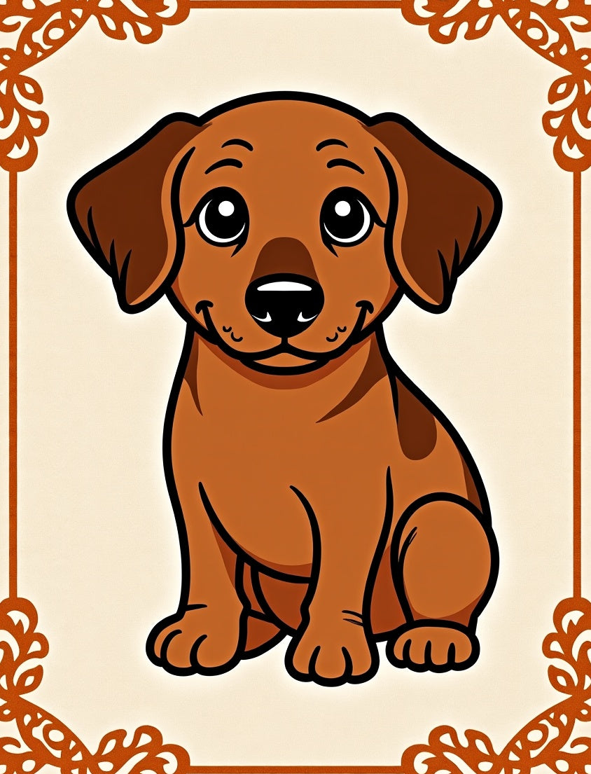 Cute Brown Dachshund Puppy Portrait Rug