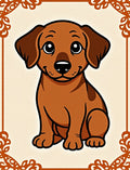 Cute Brown Dachshund Puppy Portrait Rug