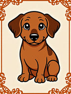 Cute Brown Dachshund Puppy Portrait Rug