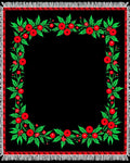 Black Berry Garland Square Rug