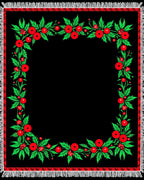 Black Berry Garland Square Rug