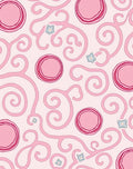 Pink Swirl Circles Starburst Abstract Rug