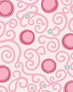 Pink Swirl Circles Starburst Abstract Rug
