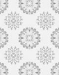 Silver Floral Mandala Medallion Repeating Rug