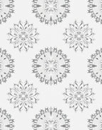 Silver Floral Mandala Medallion Repeating Rug