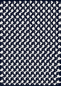 Navy White Abstract Organic Shape Rug