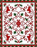 Red and Green Festive Animal Medallion Rug