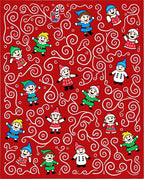 Merry Elves with Candy Cane Swirls Rug