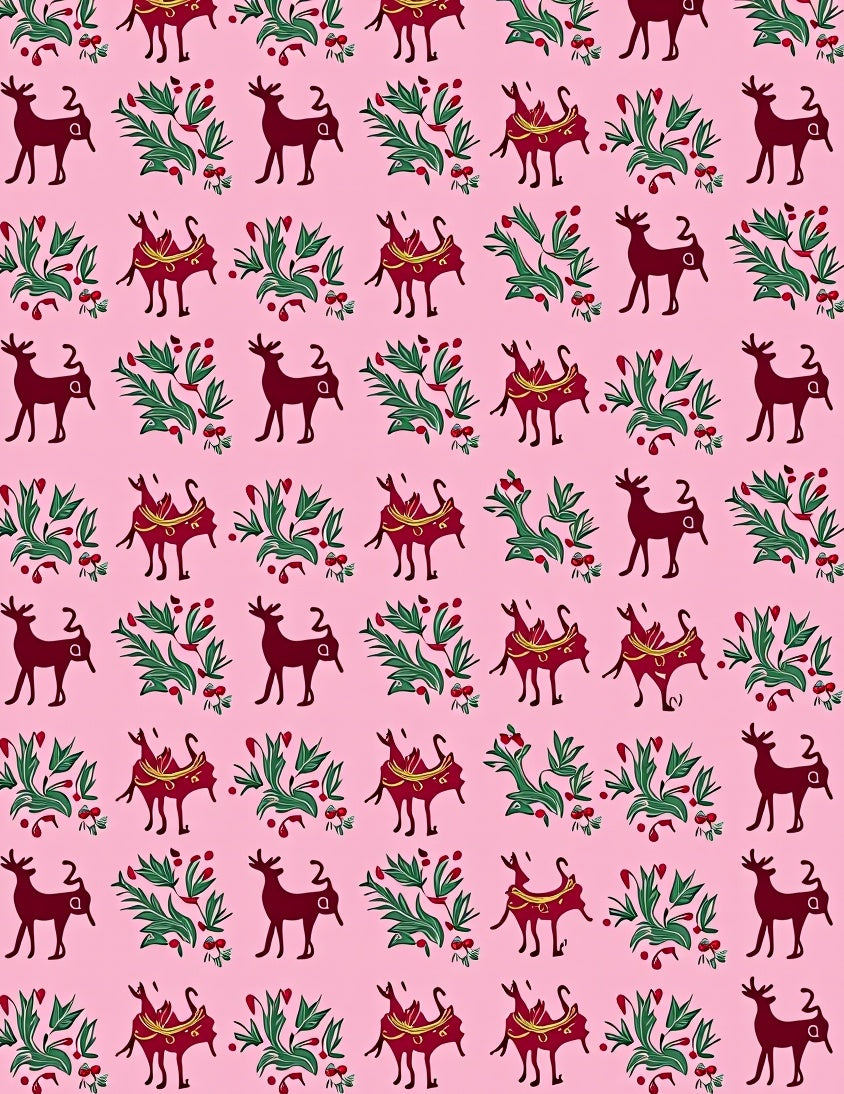 Crimson Deer Garden Folktale Rug