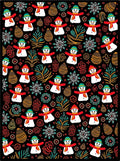 Cute Snowman Holiday Snowflakes Rug