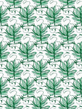 Emerald Green Botanical Sketch Overlay Rug