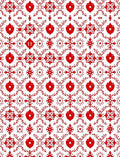 Traditional Red And White Heart Medallion Rug