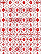 Traditional Red And White Heart Medallion Rug