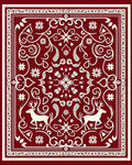Crimson Deer Floral Mandala Rug