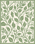Green Leafy Vine Scrollwork Rug