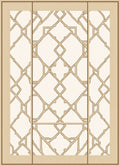 Cream Tan Interlocking Geometric Lattice Rug