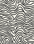 Organic Black Stripe Cream Abstract Rug