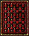 Red Yellow Folk Tree Repeat Rug
