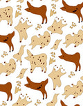 Brown Tan Puppy Paw Print Collage Rug