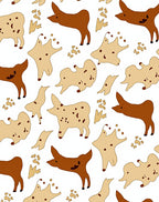 Brown Tan Puppy Paw Print Collage Rug