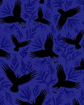 Midnight Blue Raven Floral Repeat Rug