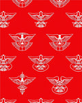 Crimson White Eagle Heraldic Medallion Rug