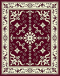 Crimson Ivory Vintage Floral Medallion Rug