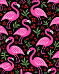 Vibrant Pink Flamingo Tropical Floral Rug