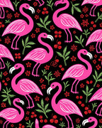 Vibrant Pink Flamingo Tropical Floral Rug