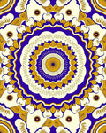 Vibrant Blue Gold Mandala Bloom Rug