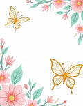 Whimsical Golden Butterfly Garden Rug
