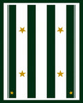 Elegant Green White Striped Star Rug