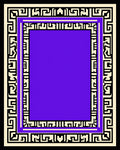 Deep Violet Geometric Maze Border Rug