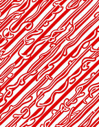 Crimson White Curved Stripe Harmony Rug