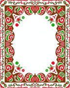 Festive Swirl Heart Holly Cluster Rug