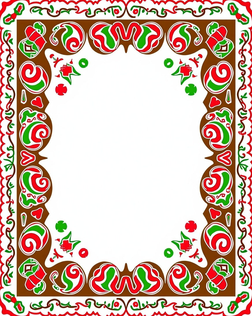 Festive Swirl Heart Holly Cluster Rug