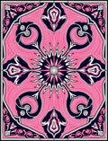Vibrant Pink Navy Floral Medallion Rug