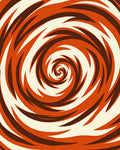 Retro Orange And Brown Swirl Rug