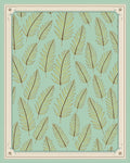 Pale Green Tropical Palm Frond Rug