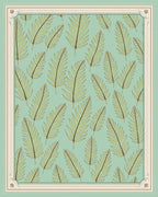 Pale Green Tropical Palm Frond Rug