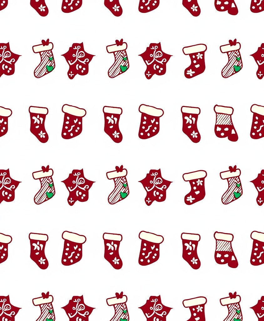 Red And White Christmas Stocking Medley Rug