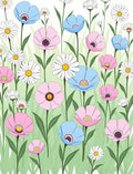 Pastel Garden Field Flower Collection Rug