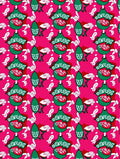 Vibrant Pink Green Abstract Floral Rug