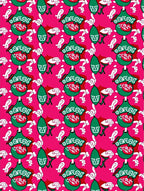 Vibrant Pink Green Abstract Floral Rug