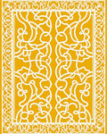 Golden Ochre Arabesque Interwoven Scrolls Rug