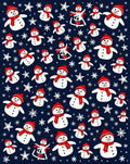Winter Festive Snowman Stars Rug