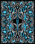 Abstract Black Blue White Swirls Rug