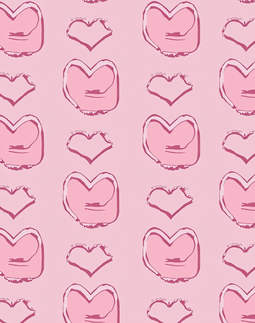 Pink Hearts Textured Background Rug